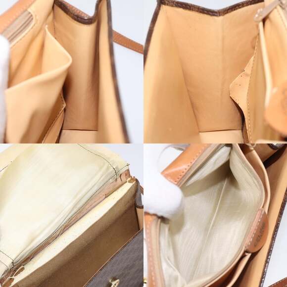 CELINE Macadam Canvas Shoulder Bag Pvc Gold Brown - Picture 12 of 13